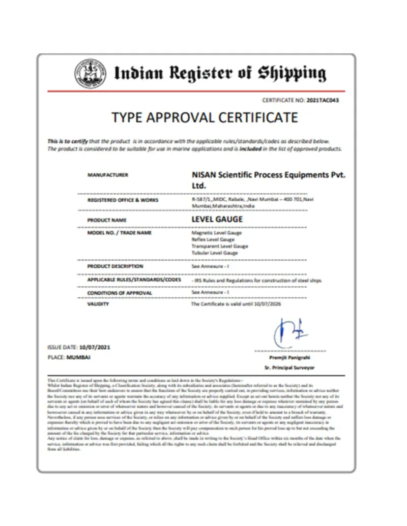 IRS certificate