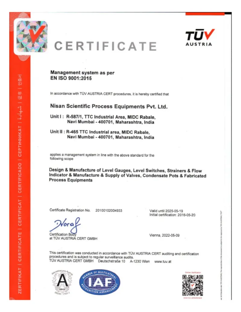 ISO 9001:2015 certificate