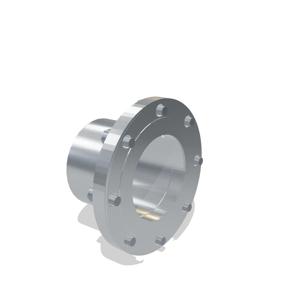 Bare 316 finish on a 6 inch Class 150 flange and pipe stub